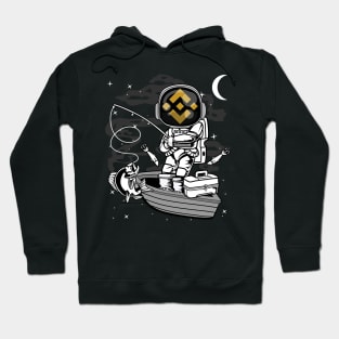 Astronaut Fishing Binance BNB Coin To The Moon Crypto Token Cryptocurrency Blockchain Wallet Birthday Gift For Men Women Kids Hoodie